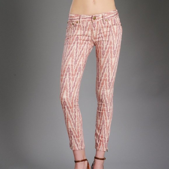 Free People Ikat Print Skinny Jeans 24 - Picture 2 of 8
